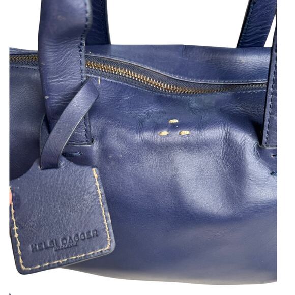 Anthropologie Kelsi Dagger Brooklyn Wythe Indigo Leather Satchel‎ Navy Blue Bag - Picture 4 of 12